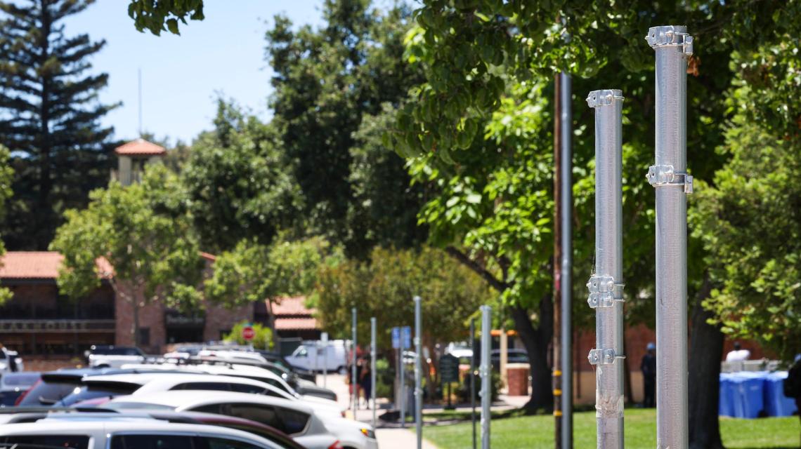 Signs for paid parking have been removed from Paso Robles at 11th street Downton City Park on June 17, 2024.