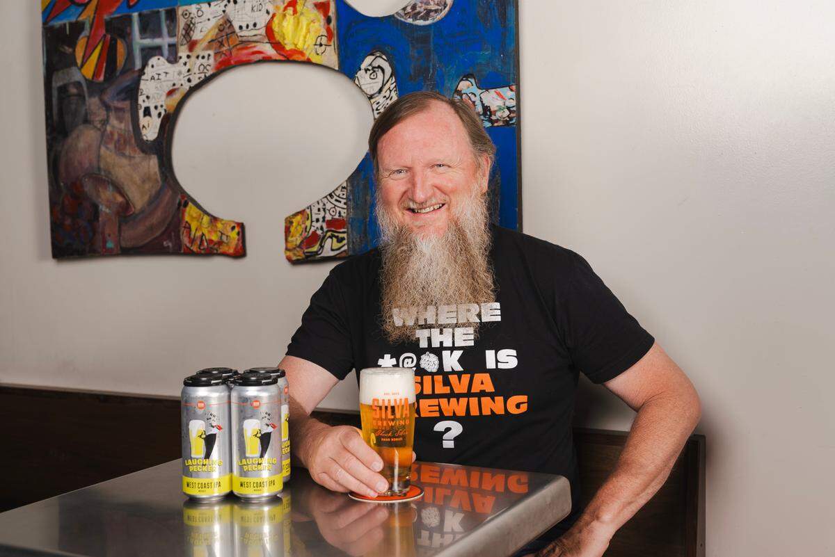 Co-founder Chuck Silva wears the merch of Silva Brewing.