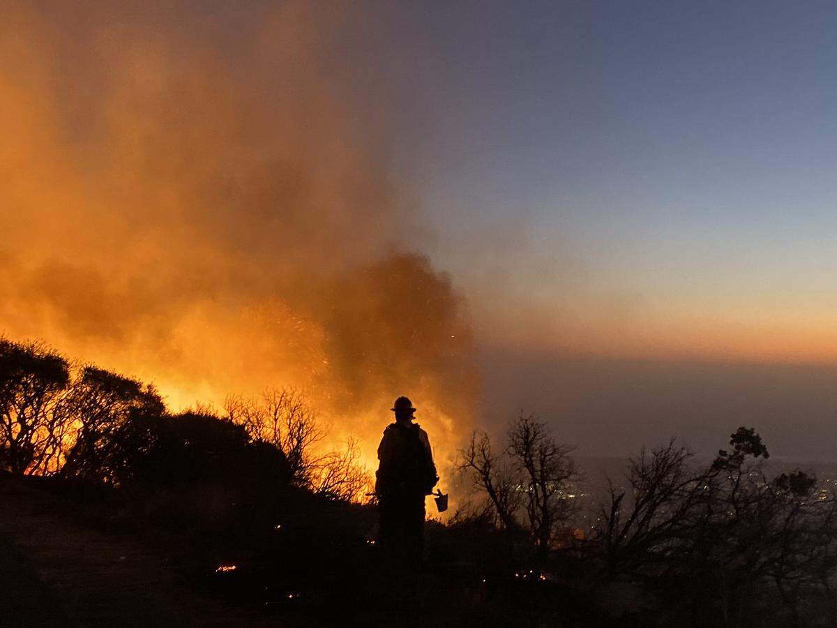 As of 6:40 p.m. firefighters were still battling the blaze.