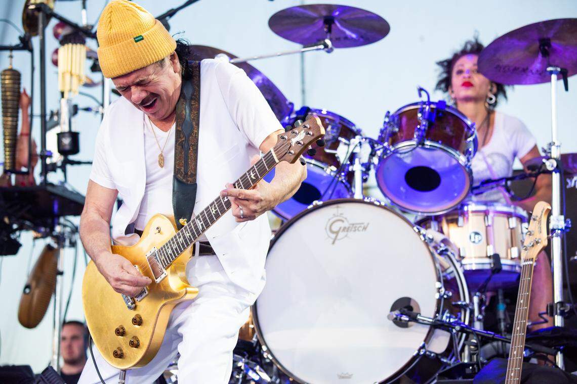 Carlos Santana performs at the California Mid-State Fair in Paso Robles in 2022. The Grammy Award-winning guitarist will play the Santa Barbara Bowl in September 2026.