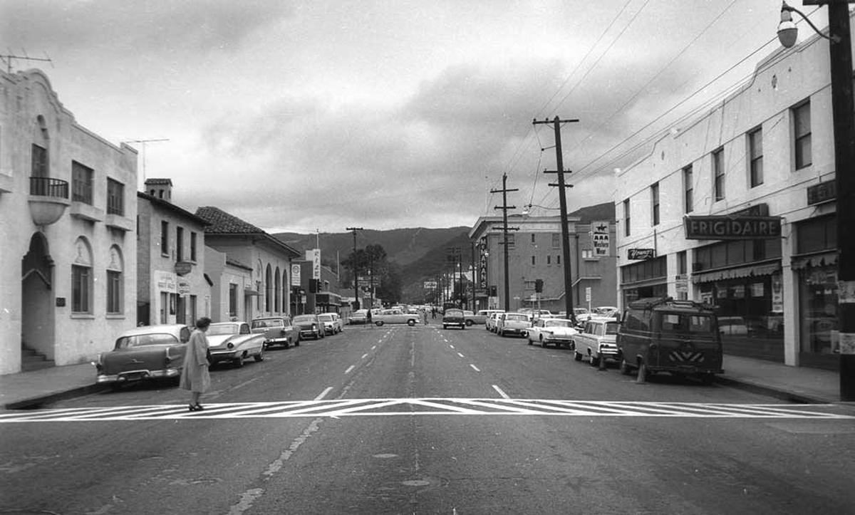 Marsh Street looking east from Garden in San Luis Obispo circa March/April 1963.