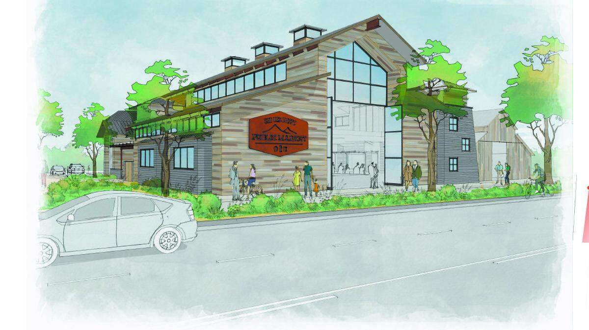 A view of the proposed public market at Long-Bonetti Ranch from South Higuera.