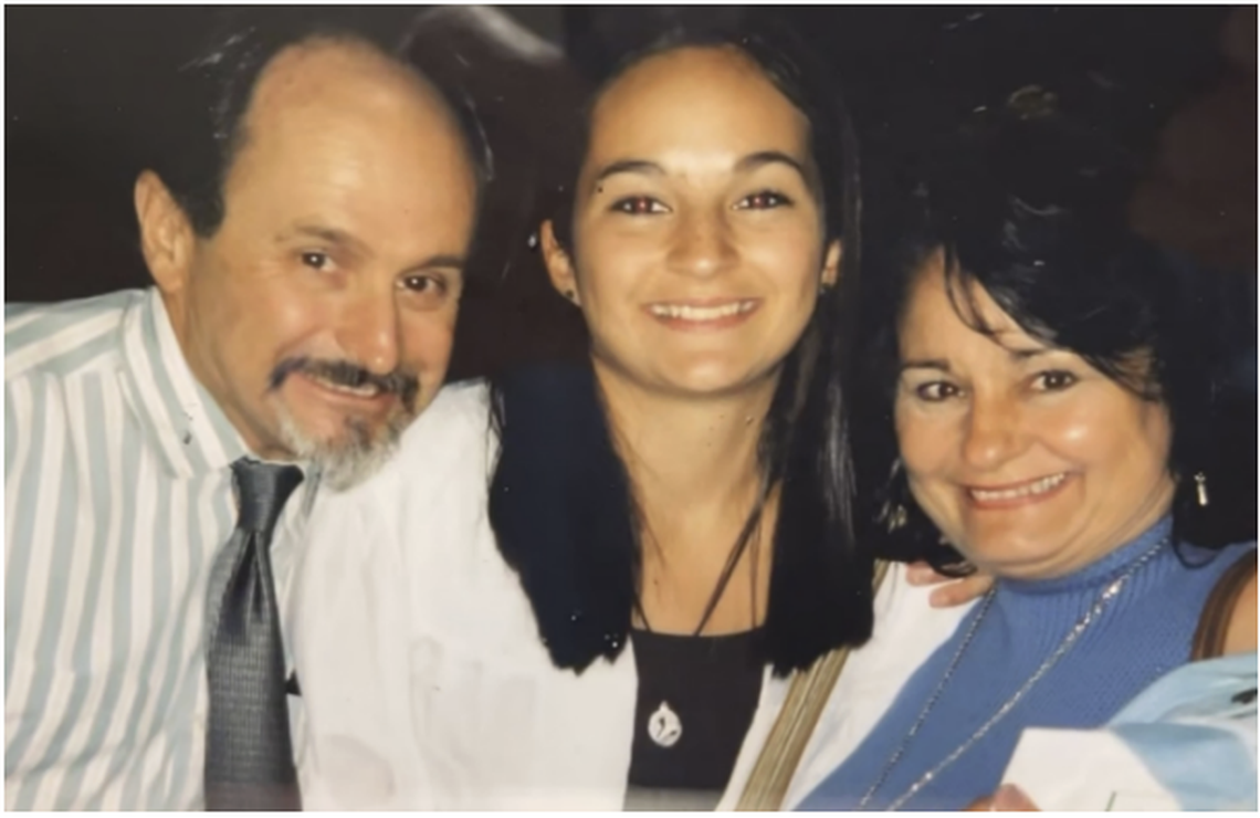 A family photo of Michael Hendry, left, and his daughter, Tanya, and wife, Anita. Tanya drowned in an ATV crash after the vehicle was driven off a cliff on Dec. 21, 2020.
