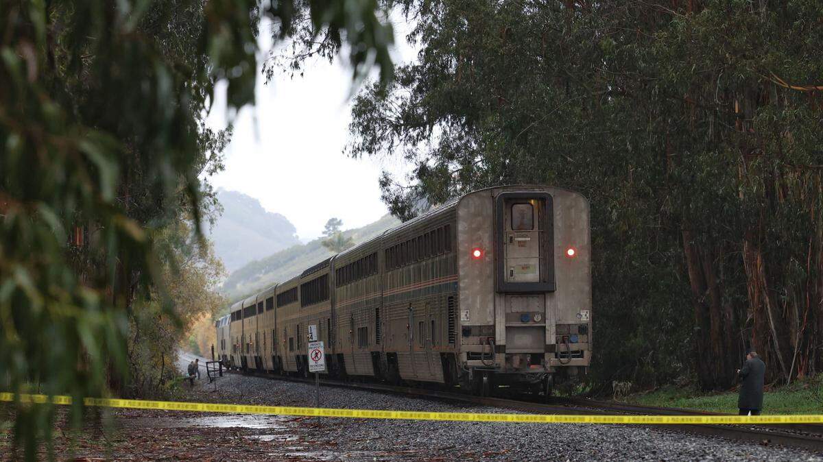 A train is stopped on the railroad tracks in Grover Beach on Tuesday, Dec. 27, 2022. A pedestrian was struck and killed by a train in the 800 block of south Fourth Street on Sunday, Aug. 20, 2023, the Grover Beach Police Department.