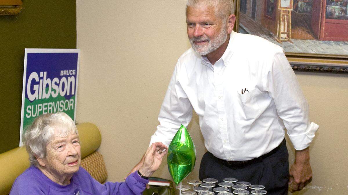 Bruce Gibson, 2nd District supervisor, and his mom, Jane Gibson, on Tuesday.