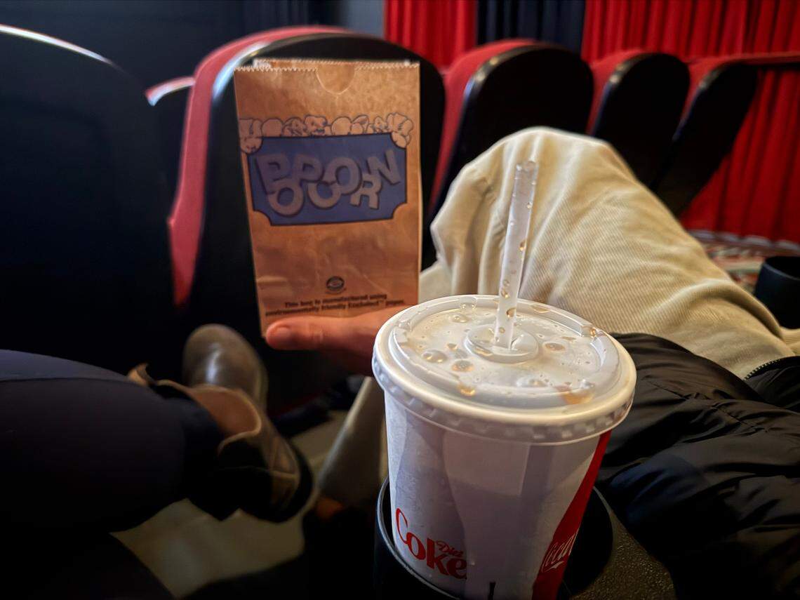 My partner and I got a $2 small popcorn and a $4 small soda at the Palm Theatre in San Luis Obispo on April 14, 2025.