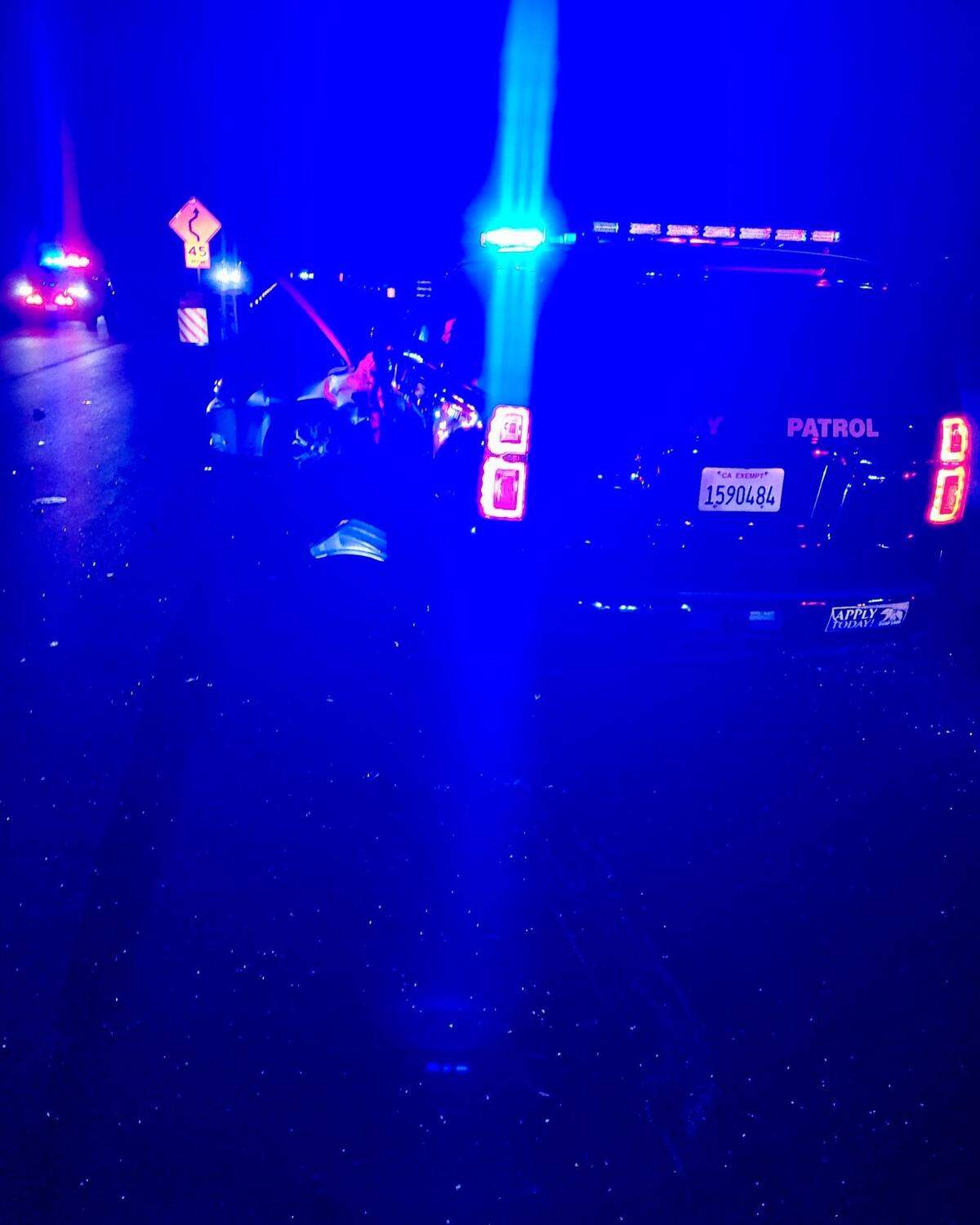 A Paso Robles man suspected of driving drunk pulled onto Highway 101 from Wellsona Road directly into the path of an oncoming California Highway Patrol car, causing a car crash and injuring two officers, on April 13, 2025.