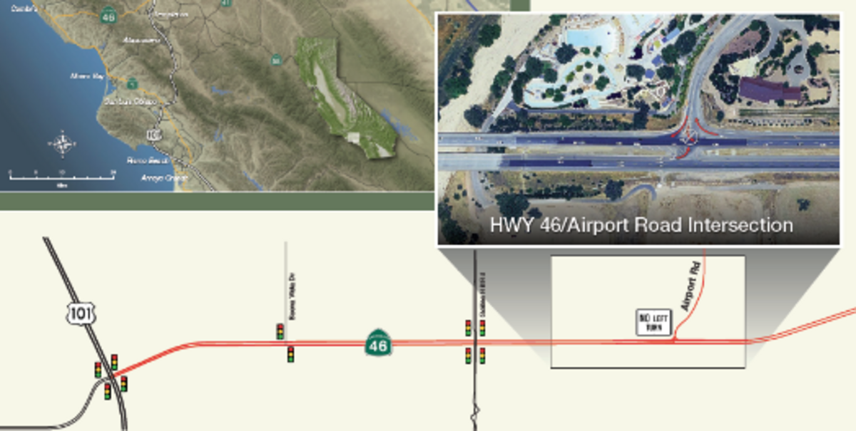 Renderings show where Majestic Realty, creators of The Landing project, and the city of Paso Robles hope to provide a better traffic pattern by installing a traffic signal and eventual overpass to accommodate the area’s growing population.