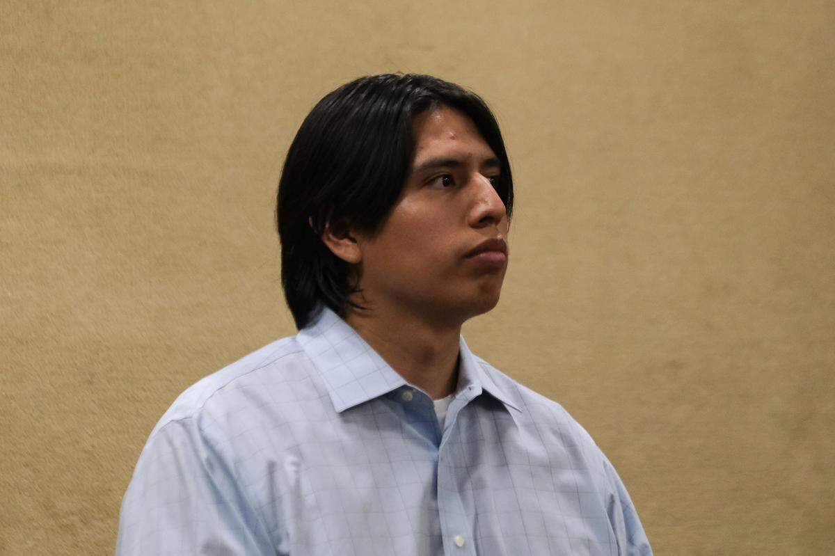 Alexis Alejandro attends his arraignment in San Luis Obispo Superior Court on Sept. 24, 2024. Alejandro is accused of breaking into a Cal Poly apartment and assaulting a female victim with the intent to rape.