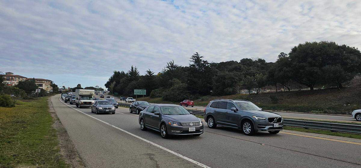 Traffic slowed on northbound Highway 101 after a motorcycle crash resulted in one blocked lane on December 13, 2024.