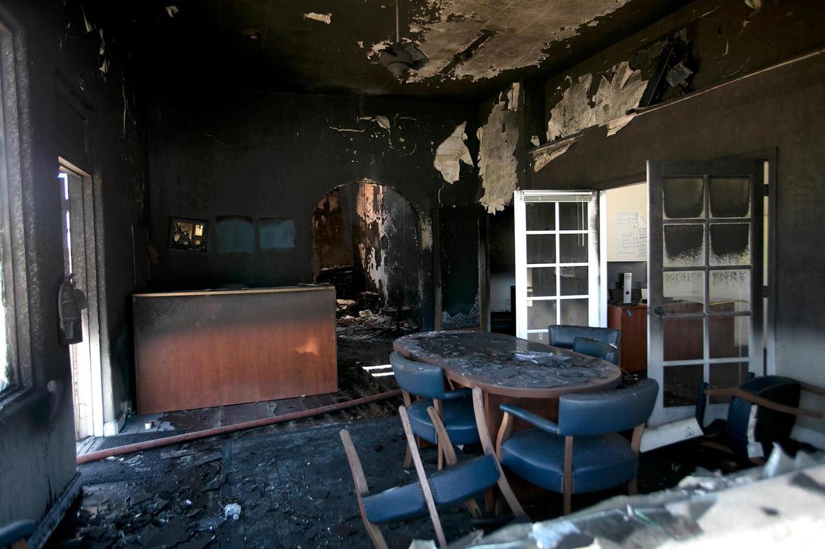 The commercial building which houses Innovative Cleaning Solutions in Arroyo Grande was heavily damaged in a fire Thursday, Sept. 22, 2022.