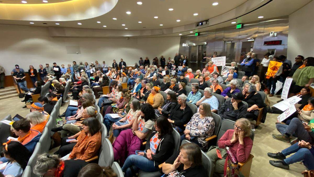 The San Luis Obispo County Board of Supervisors meeting room was filled Jan. 27, 2026, as a forum was held to share information about the Sheriff’s Office’s level of involvement with federal immigration agencies.