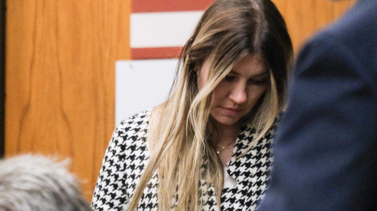 Deputy Probation Officer Fallyn Rollins listens in court, where faced charges for embezzling more than $100,000 from the agency’s union, on Feb. 7, 2025.