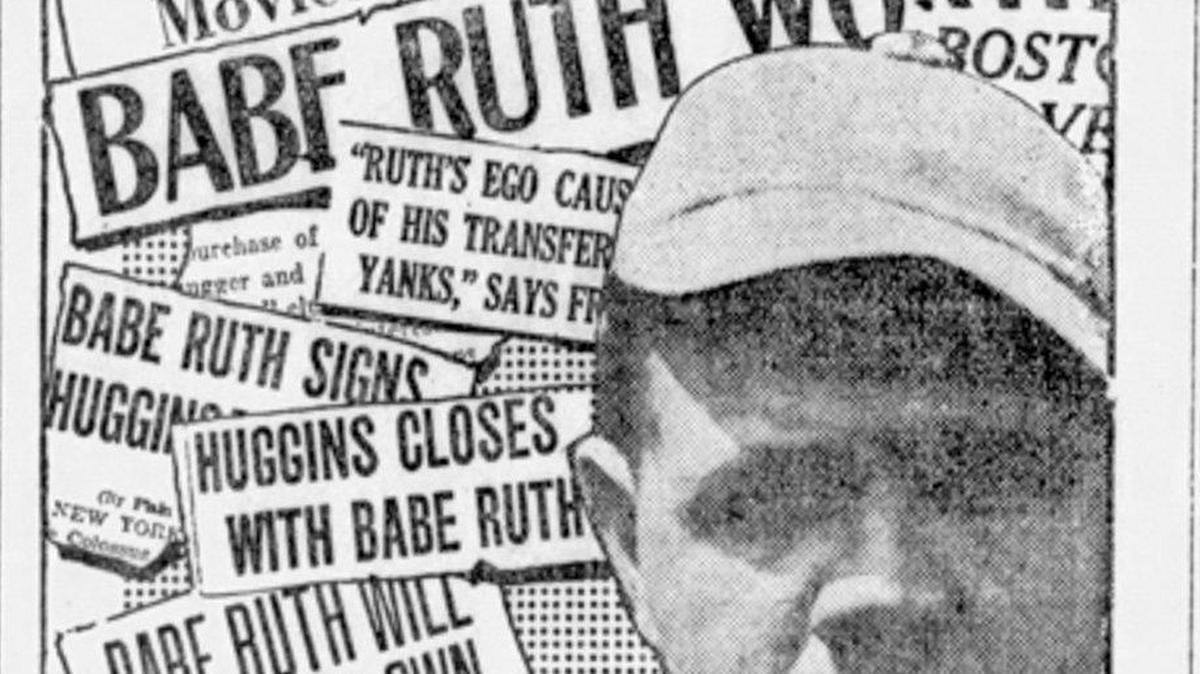 Headlines swirl around baseball star Babe Ruth in this syndicated story picked up by San Luis Obispo Daily Telegram Jan. 15, 1920.