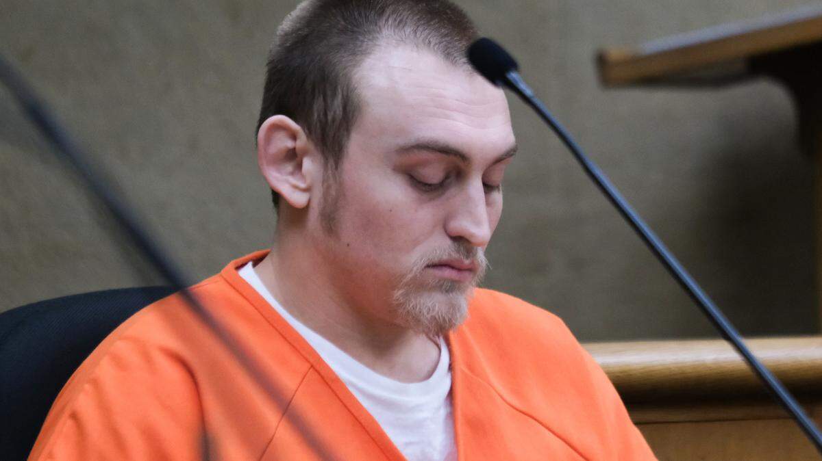 Tanner Fite listens during his sentencing hearing in San Luis Obispo Superior Court on Oct. 11, 2024. Fite was sentenced to five years in prison after a jury convicted him of four felony counts of child sex abuse.