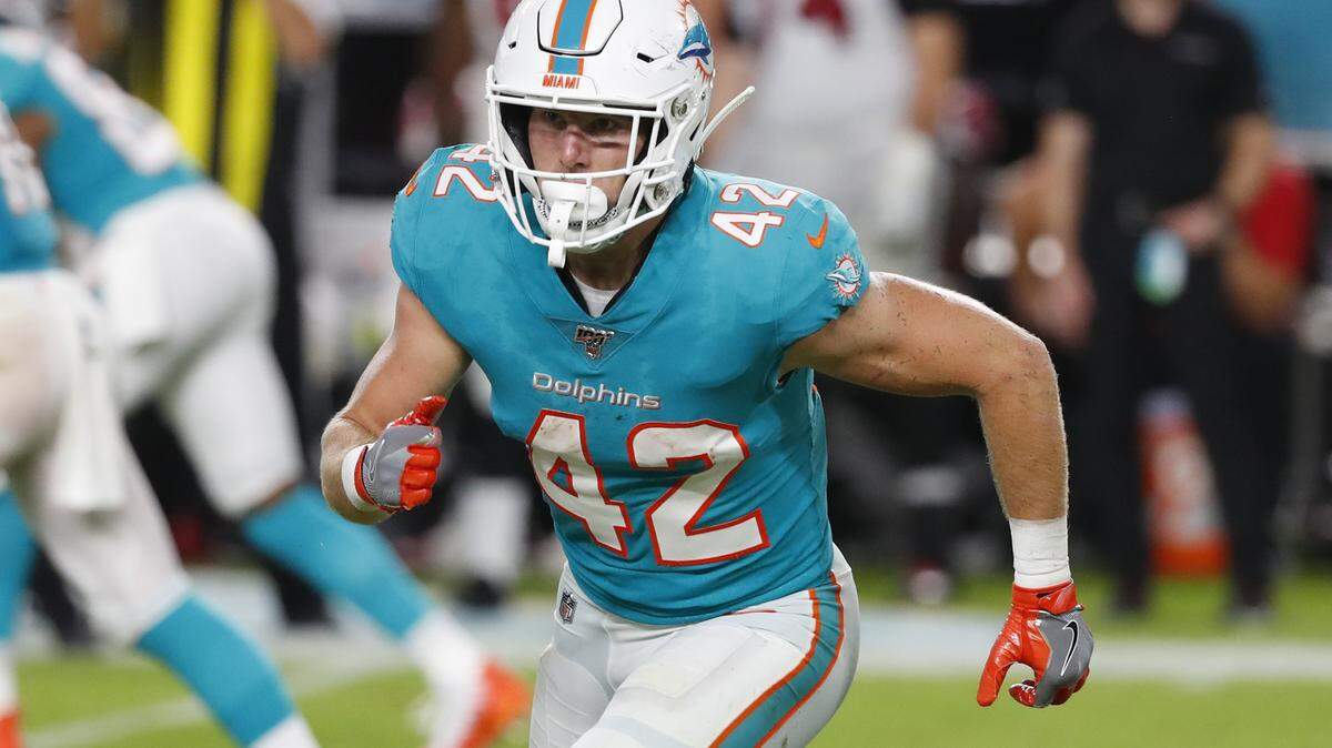 Miami Dolphins running back Patrick Laird during the second half of a preseason NFL football game against the Atlanta Falcons, Thursday, Aug. 8, 2019, in Miami Gardens, Fla. Laird enters his third NFL season this year.