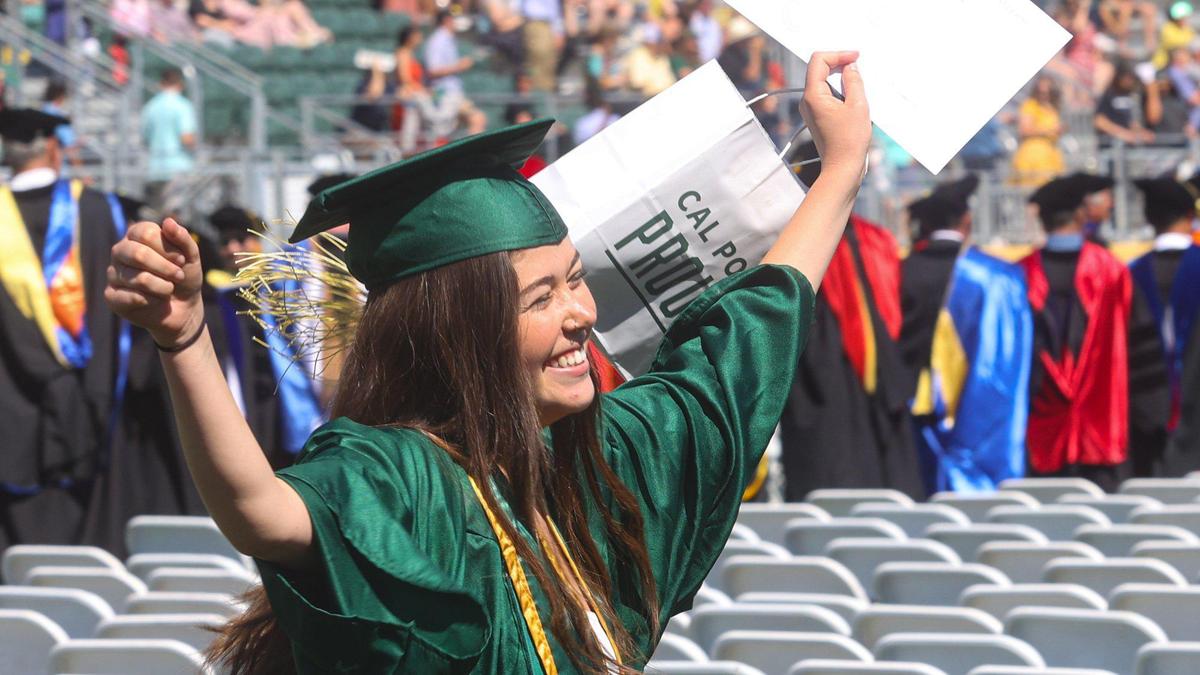 Cassie Schwarz graduated with a degree in nutrition. Cal Poly began a series of graduations with the College of Agriculture, Food and Environmental Sciences at Spanos Stadium on June 11, 2022.