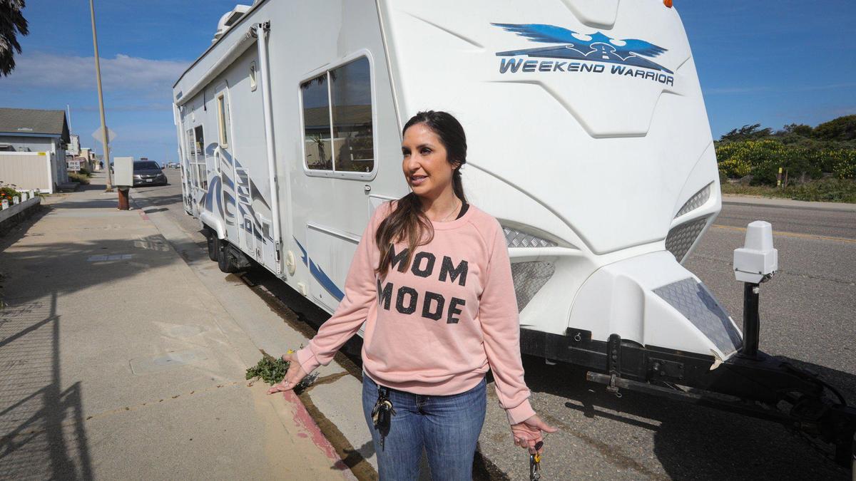 Melissa Cieszko drove up to the Oceano Dunes for a reserved spring break camping trip with her kids. The reservations were canceled by email a few days ago but she didn’t see the notification. High flow from Arroyo Grande Creek and high tides sweeping the beach have limited access to the Oceano Dunes to day use from 7 am to 2 pm.