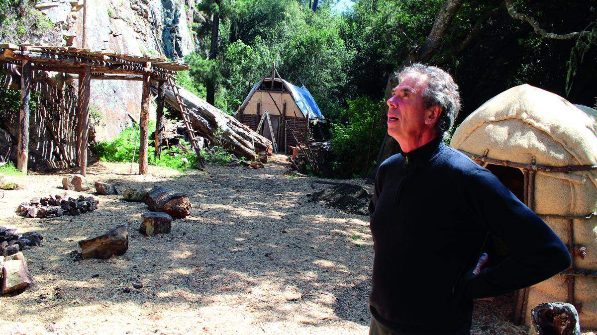 James Kelty stands on the set of 'Kateri' at Covell Ranch last week.