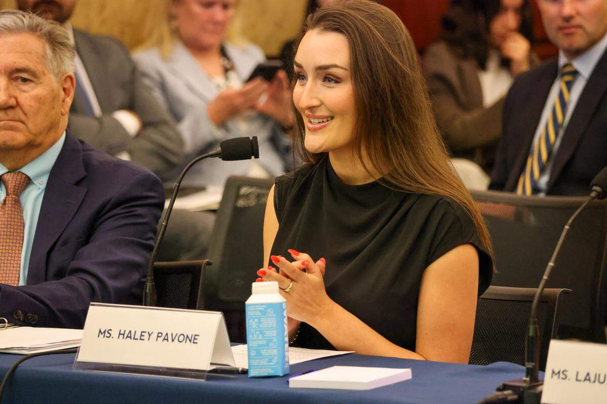 Haley Pavone, a Cal Poly alumni and founder of the SLO-based small business Pashion Footwear, testified in front of the U.S. House Committee on Small Business about how Trump-era tariffs are impacting her small business on May 8, 2025.