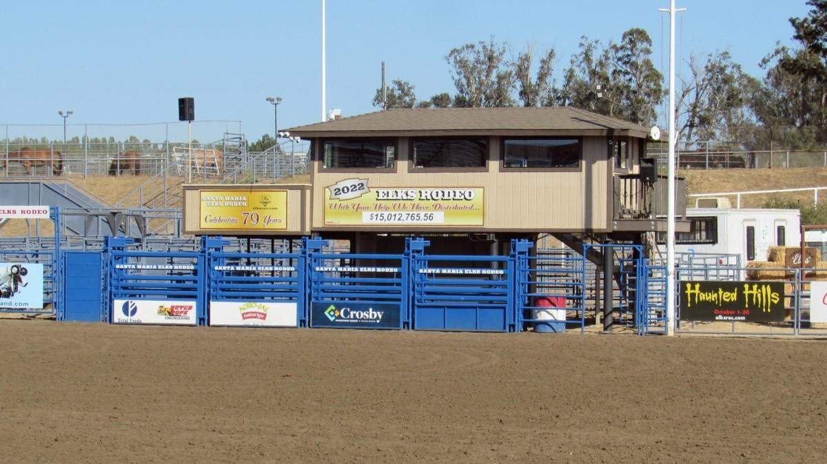 The Santa Maria Elks Rodeo arena awaits the action on Wednesday, June 1, 2022. The four-day rodeo kicks off Thursday night.