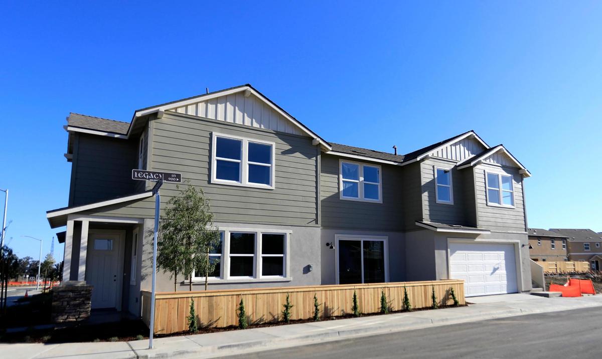 The San Luis Ranch housing development in San Luis Obispo includes newly built model homes on Legacy Lane.