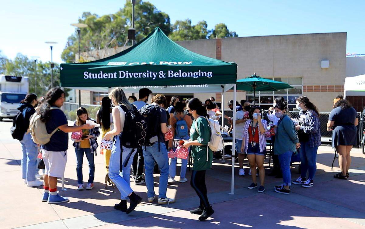 Student Diversity & Belonging held a boothing event at the University Union on Friday, Feb. 10, 2022, to hand out goodie bags and encourage self-care.