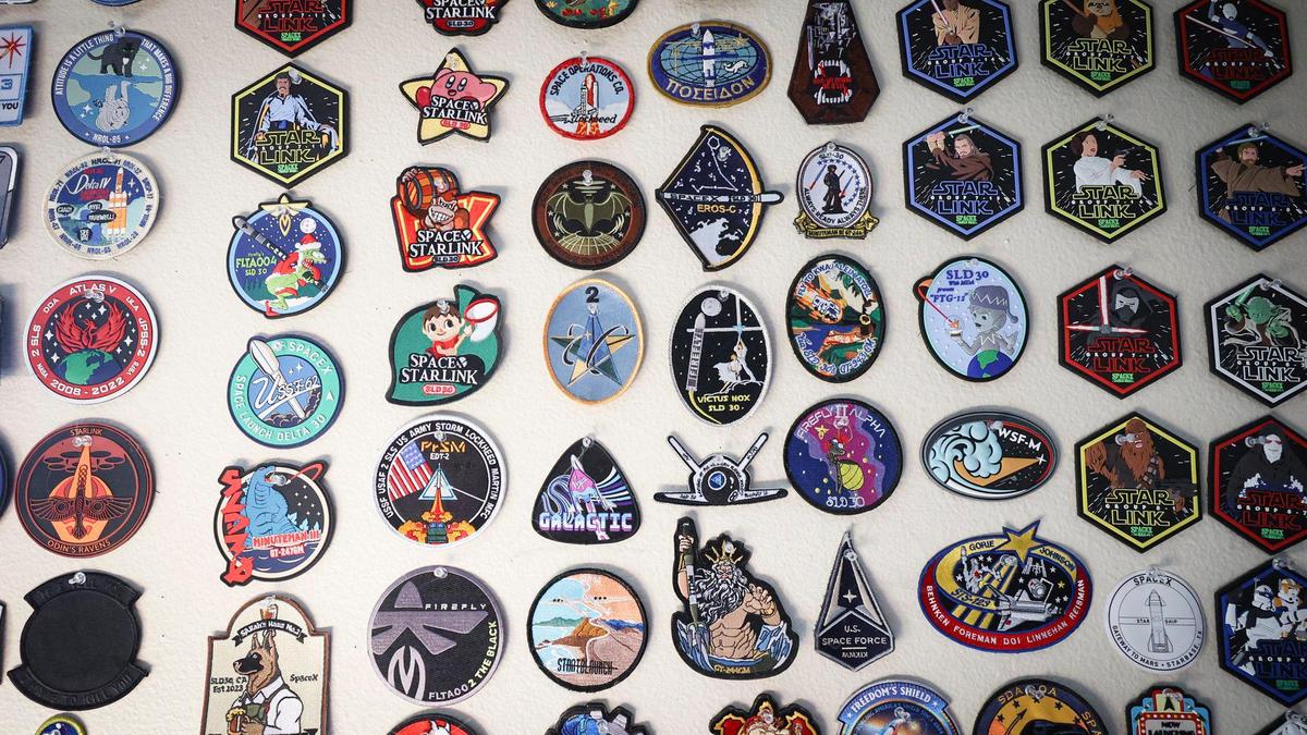 The owner brewers at Apogee Brewing Co. in Grover Beach workd on rocket launches at Vandenberg Space Force Base prior to opening this business and have a collection of patches from various missions.. They have won national awards for their beer, seen here on Nov. 4, 2024.