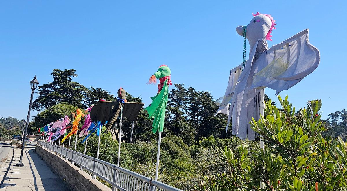 Cambria’s Scarecrow Festival is back. It runs the entire month of October. Scarecrow sculptures on Main Street in Cambria.