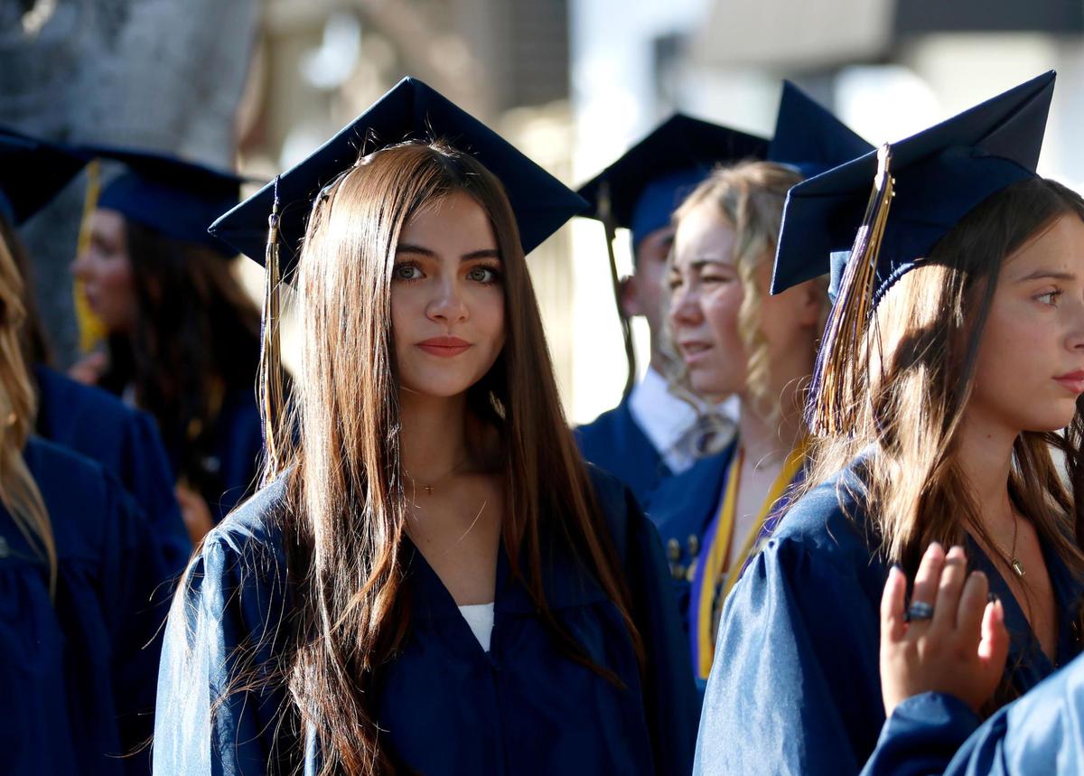 Alexa Bonilla looks ahead to her future. Eighty-three Mission Prep students graduated in San Luis Obispo, earning nearly $2 million in scholarships.