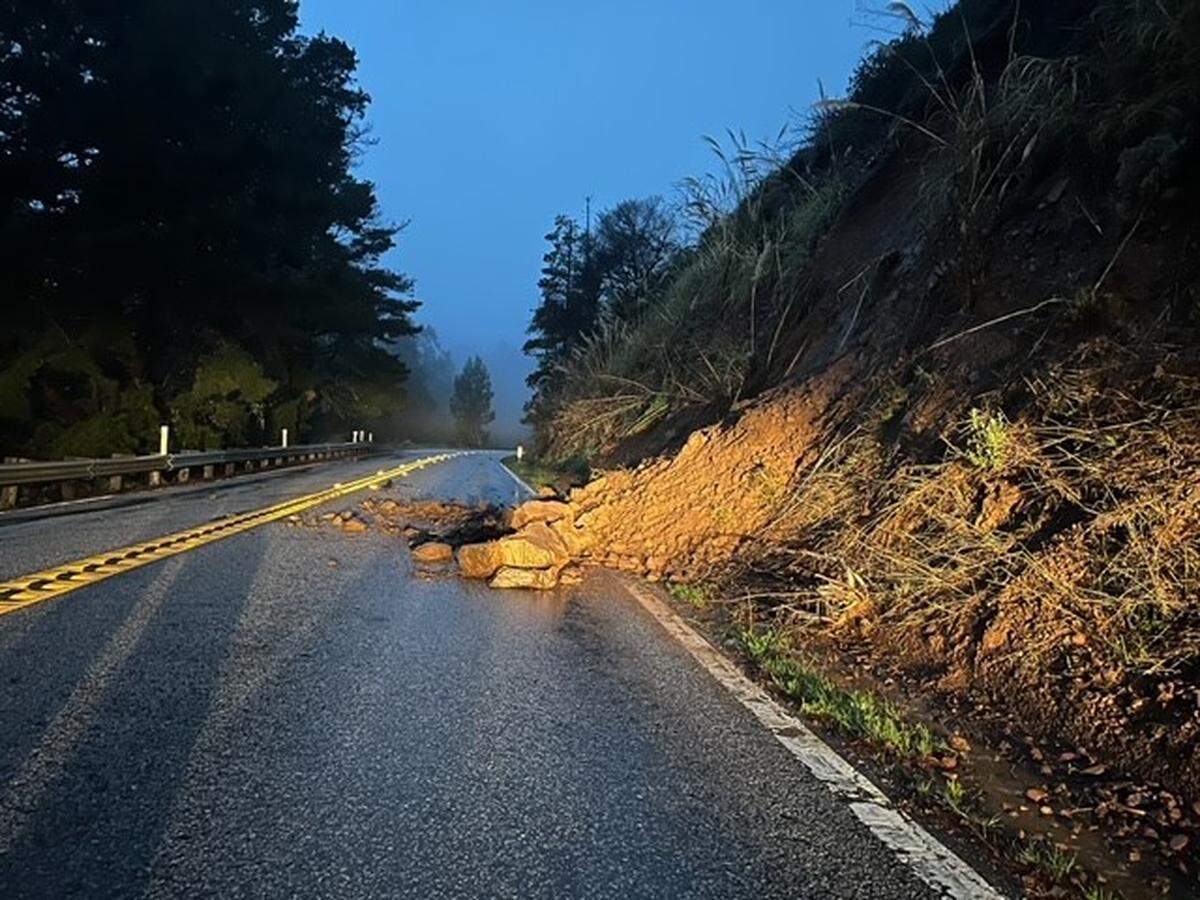 One of multiple small slides on Hwy. 1 from Dec. 31.