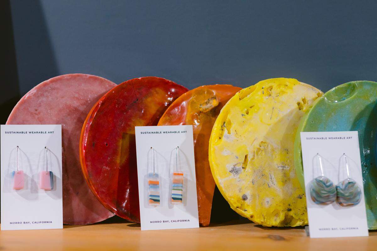 Surf Gems owner Abby Ahlgrim takes resin leftover from surfboard production and converts it into one-of-a-kind jewelry.