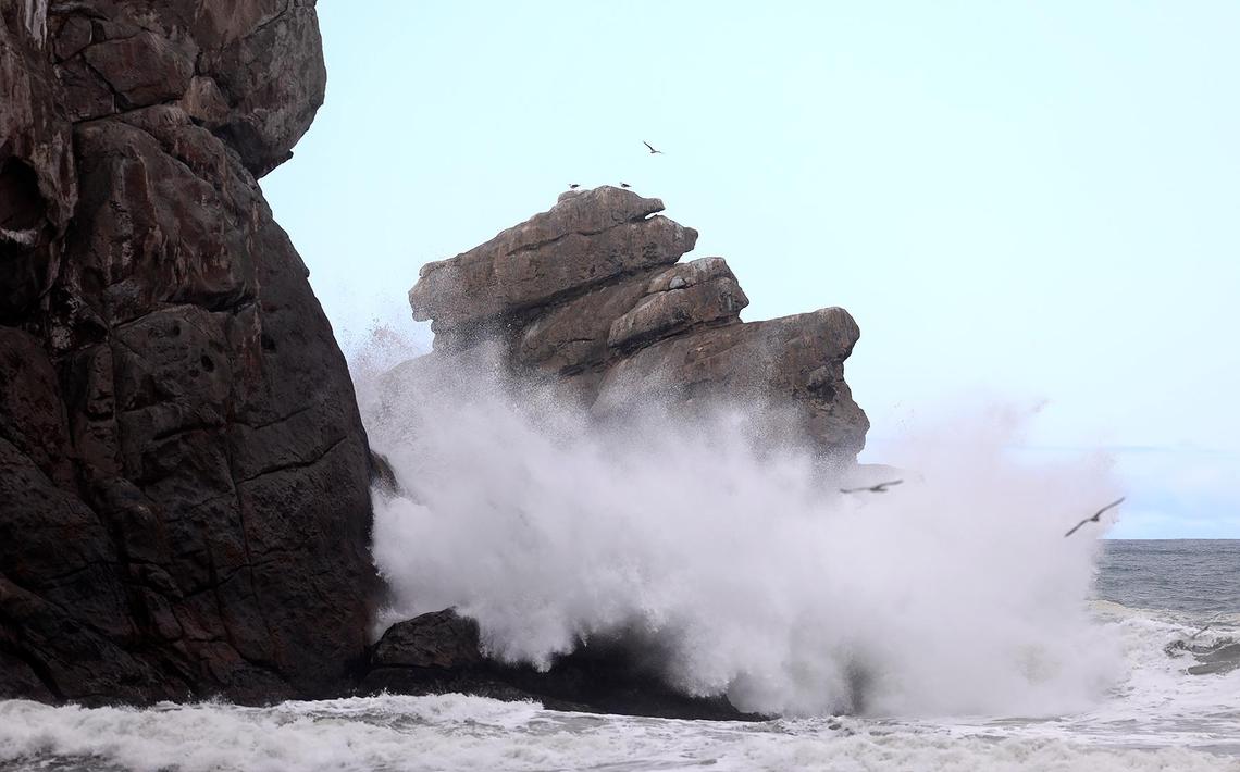 Lots of people went to see the Christmas Eve storm surge in Morro Bay Harbor. The tide surge was wide.