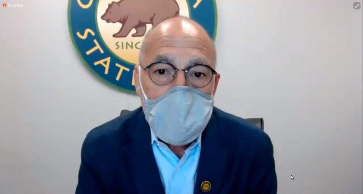 California State Parks Director Armando Quintero speaks during the California Coastal Commission meeting Thursday.