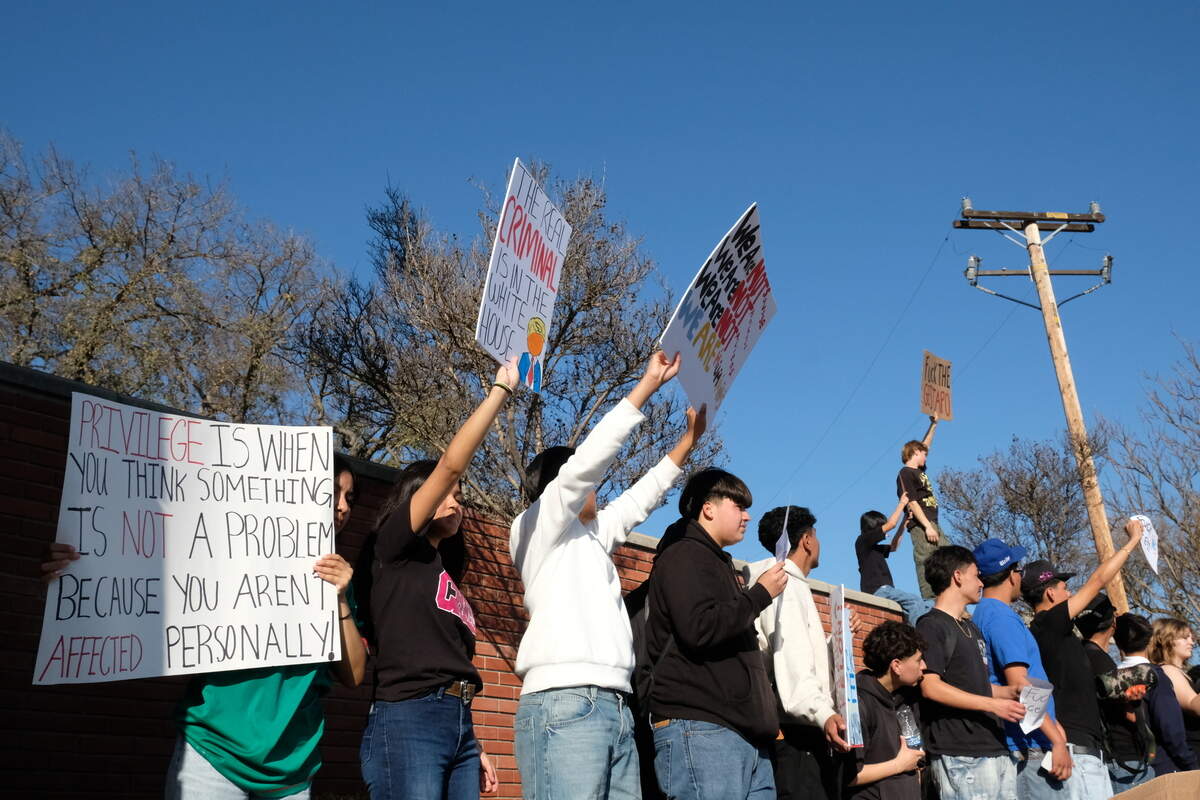 Hundreds of Paso Robles students marched down Niblick Road in protest of ICE on February 6, 2026. The student-led walkout was inspired by protests at other schools in SLO County.