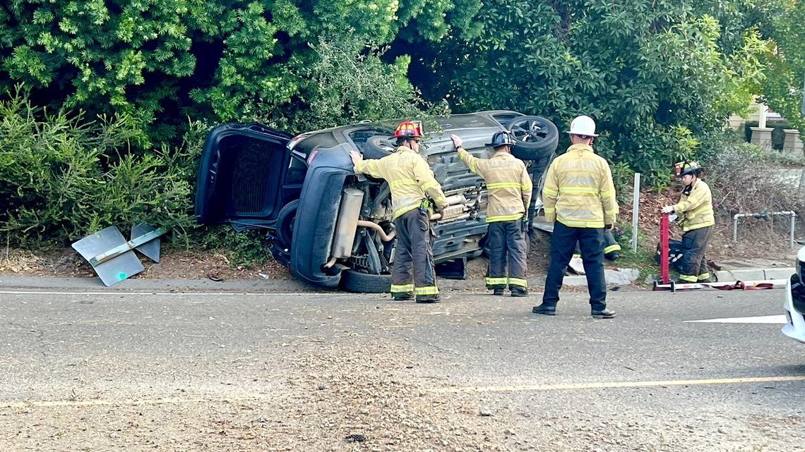 Driver arrested after flipping car off Highway 101 ramp in SLO