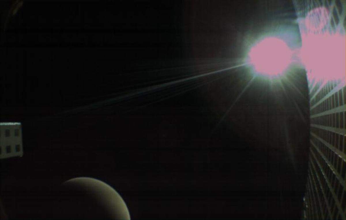 MarCO-B, one of the experimental CubeSats, took this photo of Mars from about 10,900 miles away just after NASA’s InSight spacecraft landed on Nov. 26.