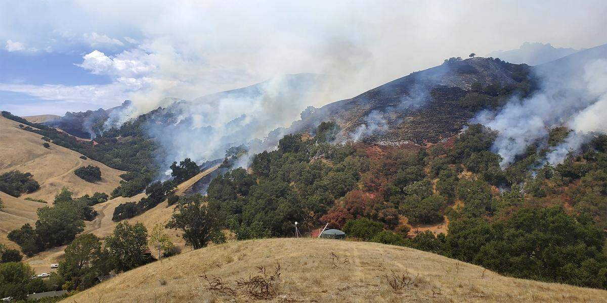CAL Fire firefighters, air attack and fire crews battle a vegetation fire sparked by lightning near Whale Rock Reservoir near Cayucos on Saturday, Aug. 14, 2020. The Whale Fire was 100% contained as of Tuesday, Aug. 18, 2020.