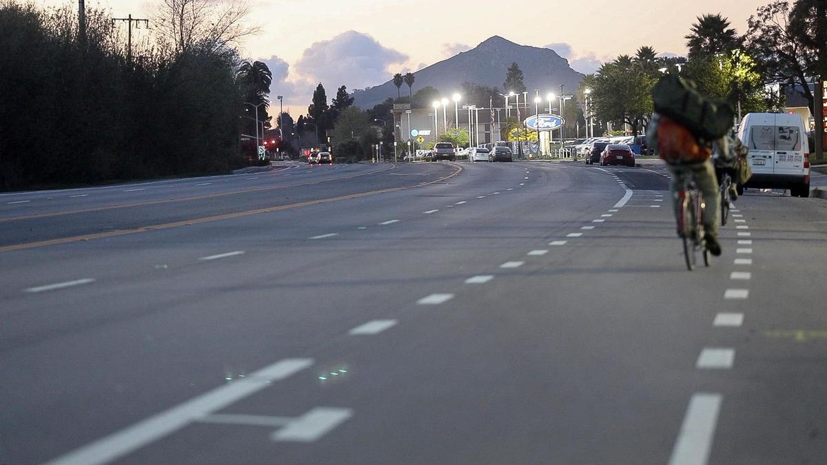 This is a view of Los Osos Valley Road at Calle Joaquin in south San Luis Obispo.