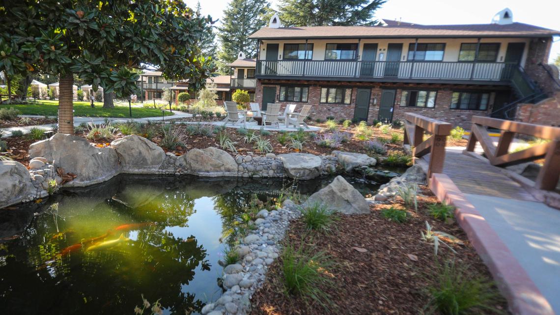 Renovated gardens include a koi pond and spaces for outdoor events. Tour of the newly renovated Paso Robles Inn on Oct. 9, 2024.