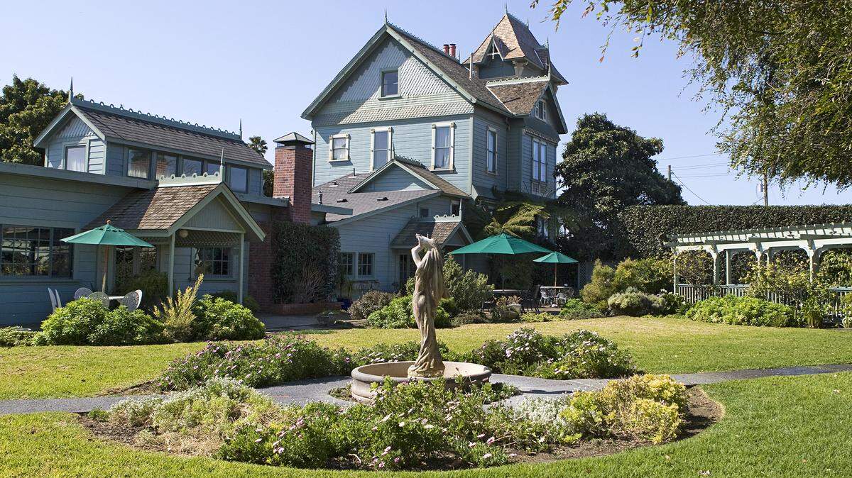 The gardens of the Pitkin-Conrow Estate are frequently used for weddings.