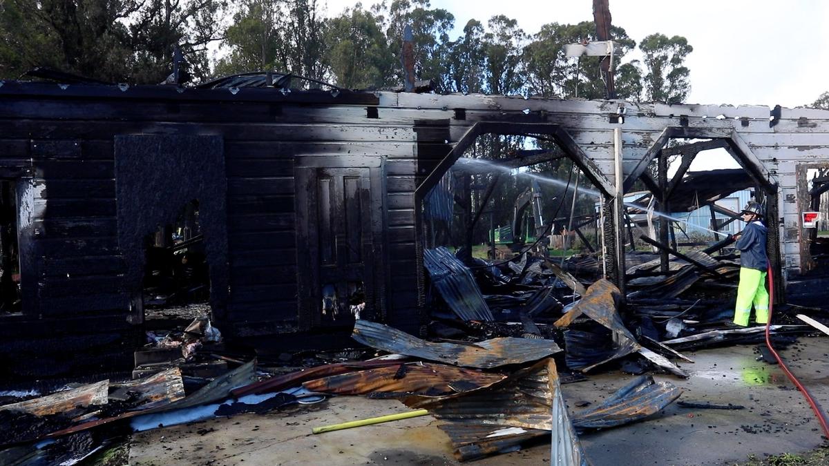 A historic barn associated with 1800s horse racing on the former Dalidio property in San Luis Obipso burned Friday night.