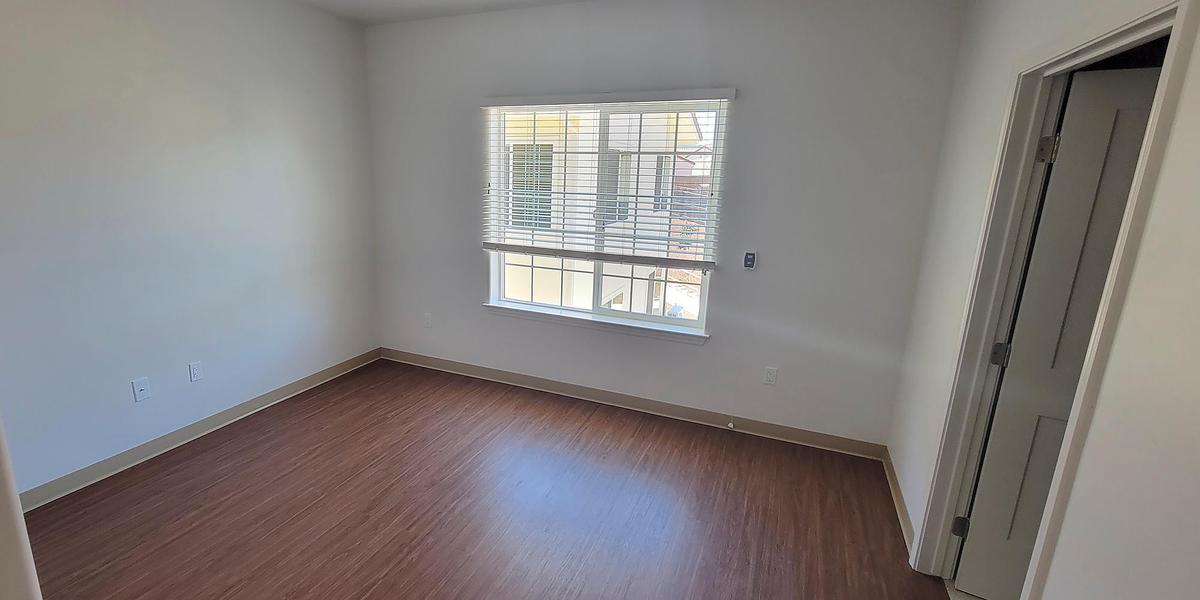 Denise Flores, who was homeless for five years until 2022, recently obtained housing in Templeton in a new senior complex. The apartment is light and airy.