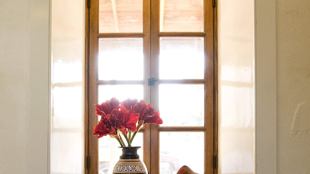 Deep windowsills are indicative of adobe construction.