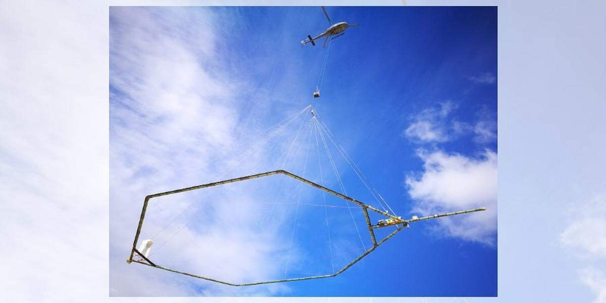 This hexagonal frame will be used to survey the groundwater aquifer in North County by using a weak electromagnetic field to map the structure of the subsurface basin. The pilot project is lead by Stanford University, California Department of Water Resources and Kingdom of Denmark.