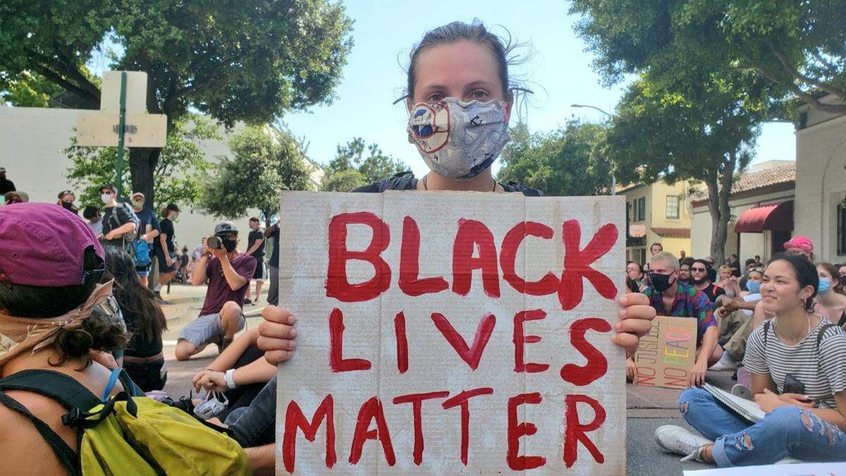 Jamie Willheim at a Black Lives Matter protest march in San Luis Obispo on June 3, 2020.