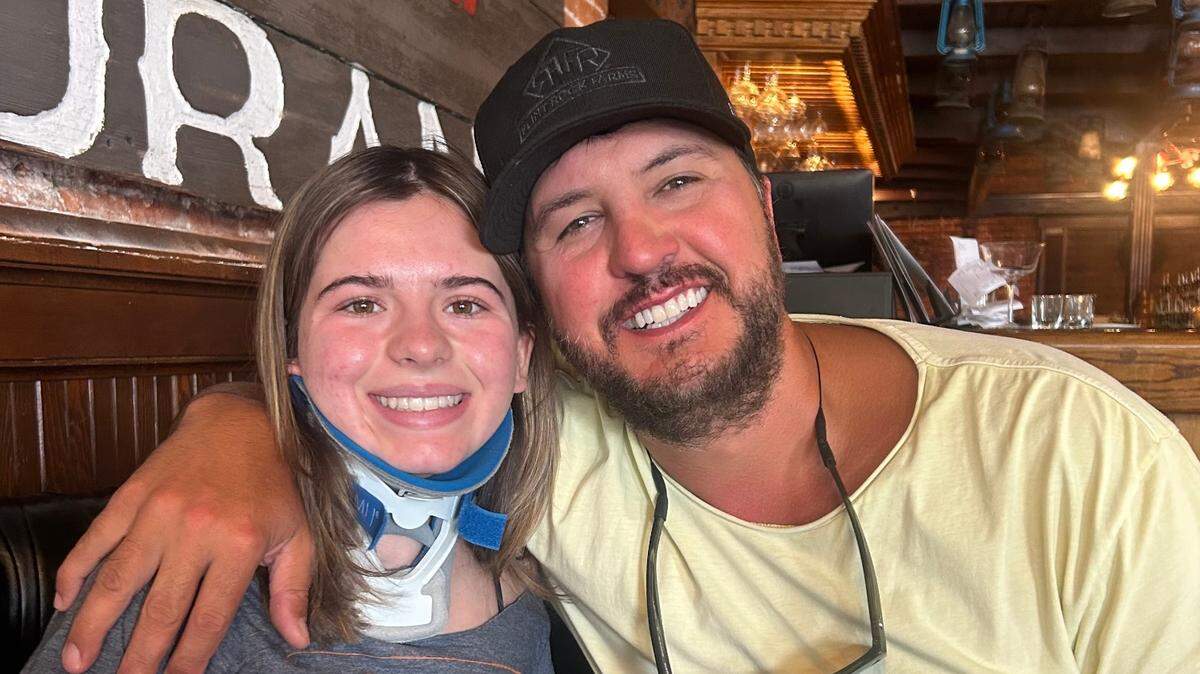 Country singer Luke Bryan with Addyson Nixon at the Pig Iron restaurant in Templeton on July 23, 2023.