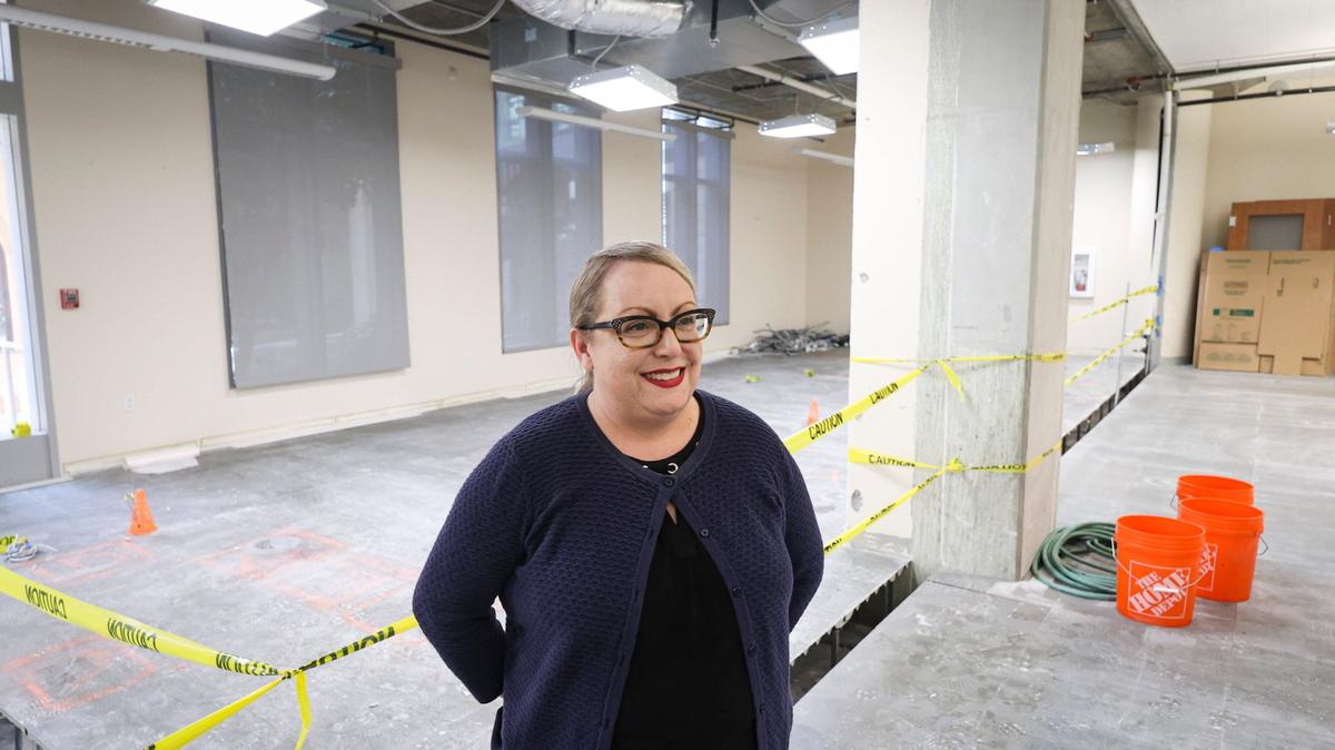 San Luis Obispo County deputy director clerk-recorder Melanie Foster shows an expanded elections office under construction on Monday, April 15, 2024. Ballots will be processed, tabulated and stored in the new office, she said.