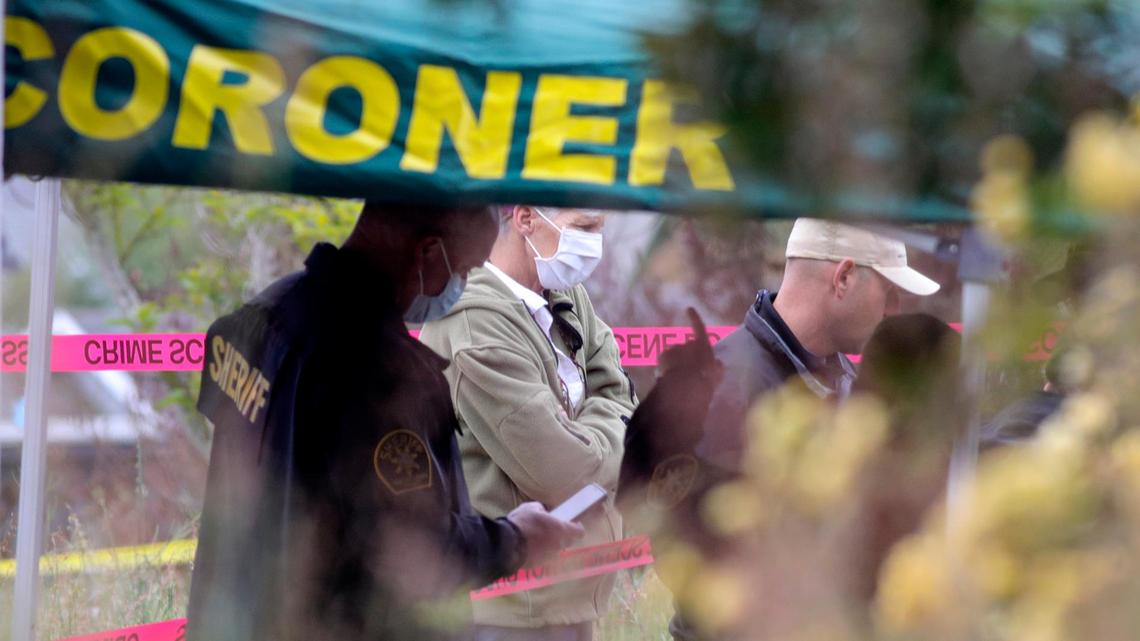 Investigators with the San Luis Obispo County Sheriff’s returned to the Arroyo Grande house of Ruben Flores on Tuesday, April 13, 2021. Flores is the father of Paul Flores, considered the prime suspect in the disappearance of missing Cal Poly student Kristin Smart. The back yard was marked with crime scene tape as the search for Smart resumed at Ruben Flores’s house.