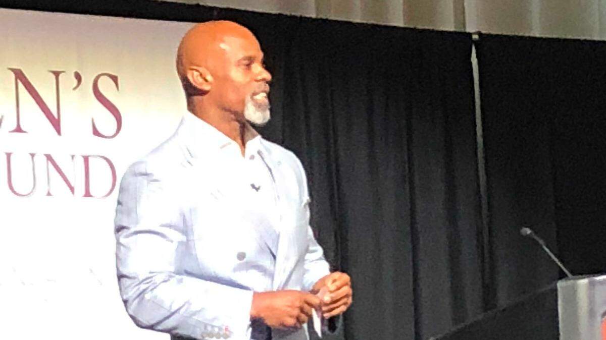 Ted Bunch, co-founder of A Call To Men, speaks at the 16th annual Women’s Legacy Fund luncheon on Thursday.